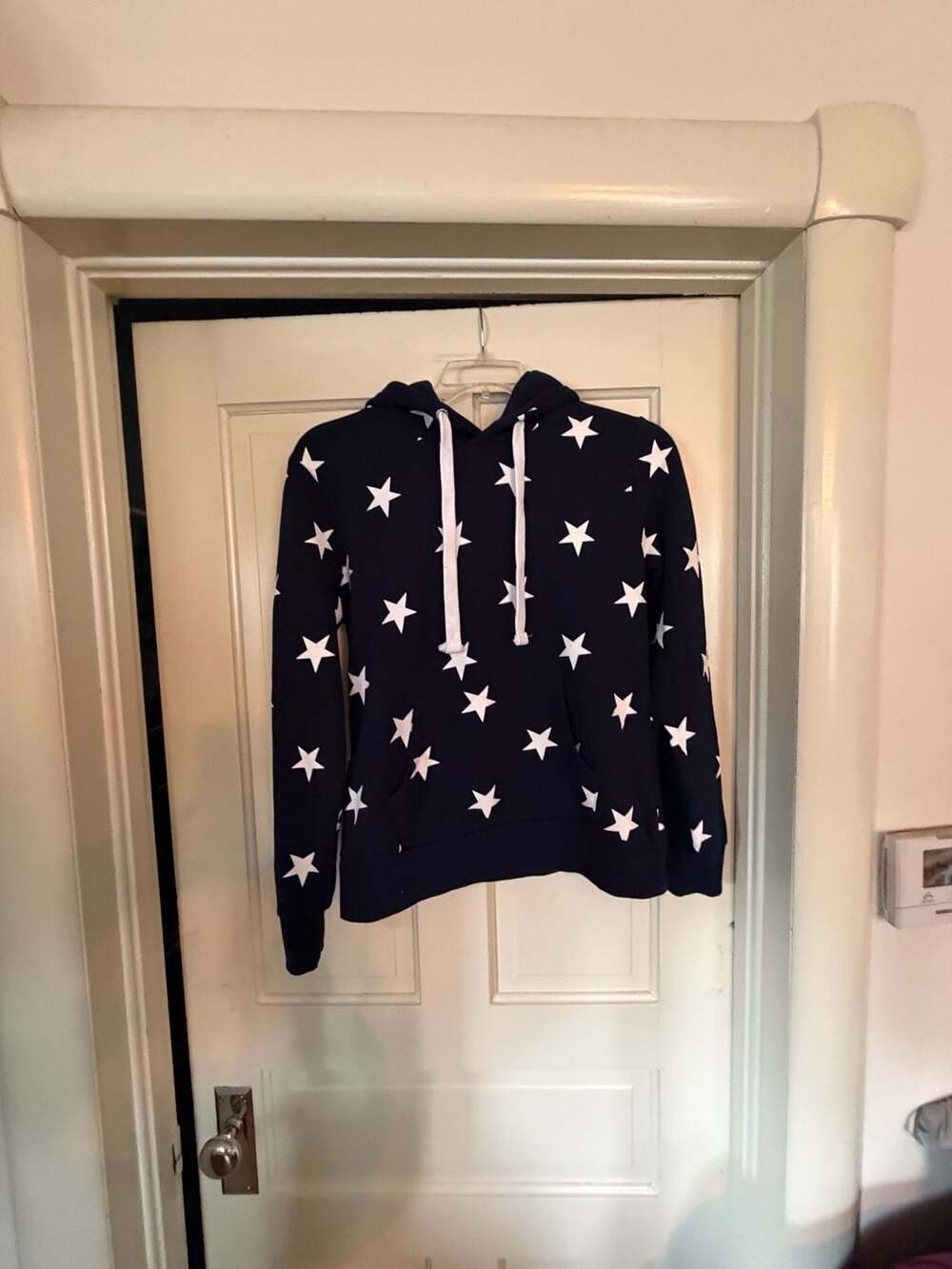 The Pulse Boutique Navy Blue Star Print Drawstring Hoodie